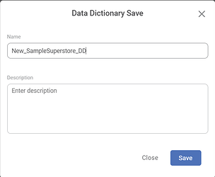Saving Data Dictionary